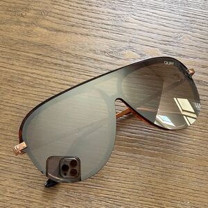 Quay Australia Empire Brown Gradient Aviator Sunglasses